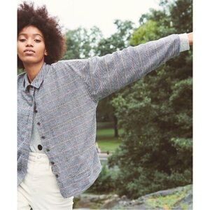 Madewell Bromley Flannel Shirt Medium Ronan Plaid Buttery Soft Button Front